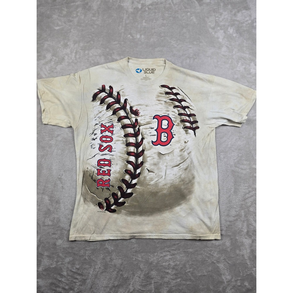 Boston Red Sox T-Shirt Mens Large Liquid Blue 2014 MLB Baseball Graphic Tee‎